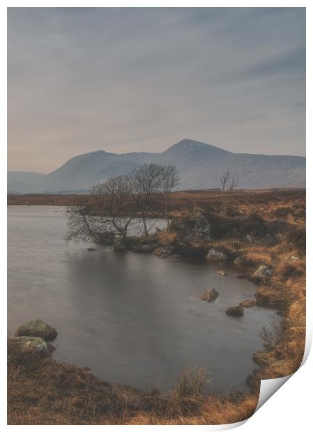 Mist over Rannoch Moor (Portrait) Print by Miles Gray