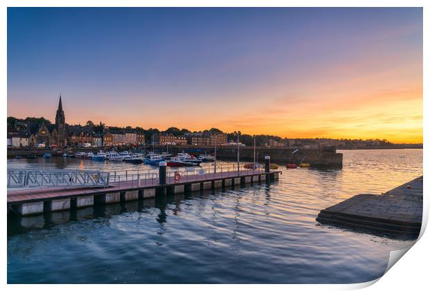 Twilight at Newhaven Harbour Print by Miles Gray