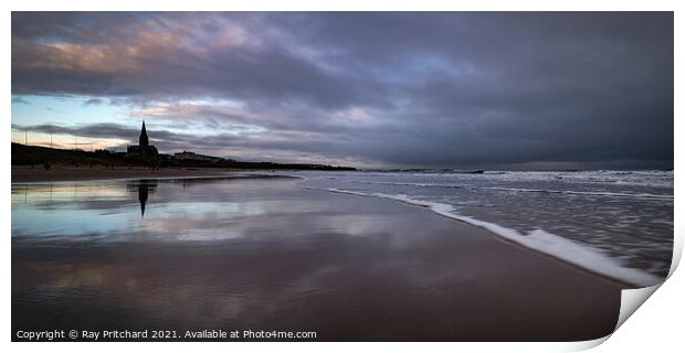 Showers on Longsands Beach Print by Ray Pritchard