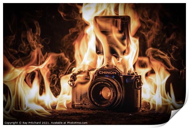 Camera Fire Print by Ray Pritchard
