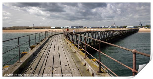 Blyth Wooden Pier  Print by Ray Pritchard