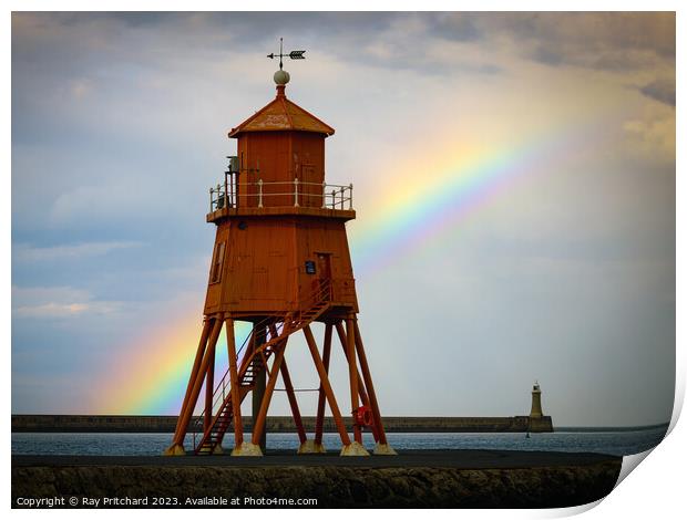 Herd Lighthouse and the Rainbow Print by Ray Pritchard