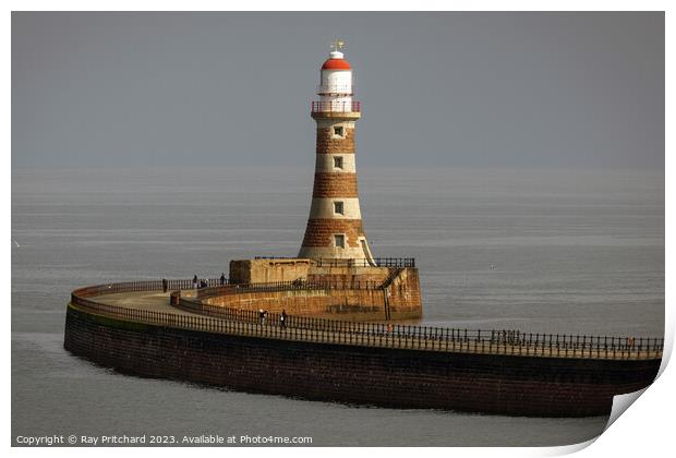 Roker Lighthouse and Pier Print by Ray Pritchard