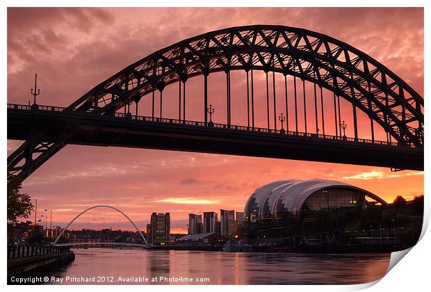 Sunrise Over The Tyne(RELOADED) Print by Ray Pritchard