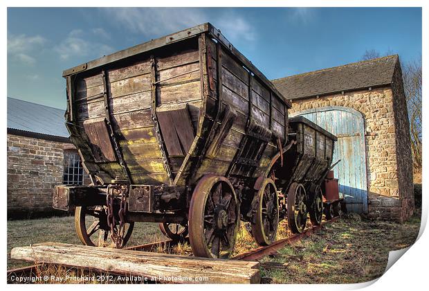 HDR Old Coal Carts Print by Ray Pritchard