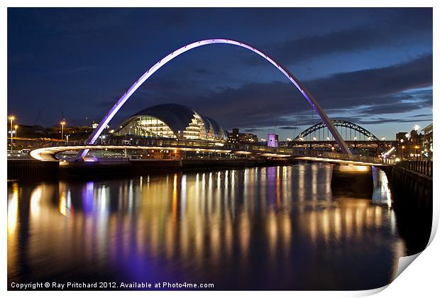 Millennium Bridge(Purple) Print by Ray Pritchard