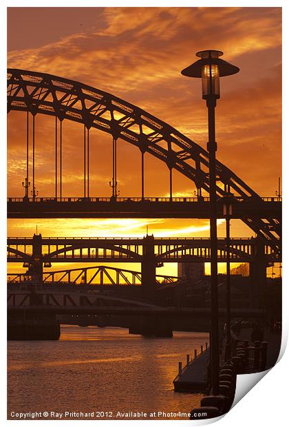 Newcastle at Sunset Print by Ray Pritchard