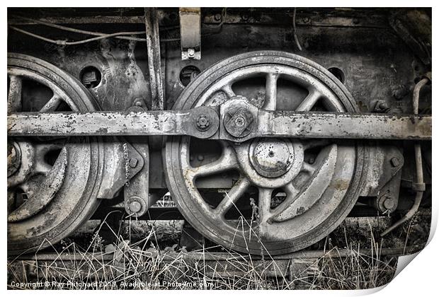 Vintage Train Wheels Print by Ray Pritchard