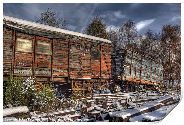 Old Freight Wagons Print by Ray Pritchard