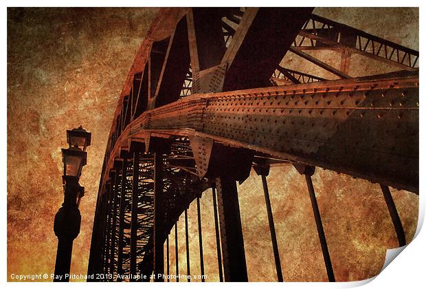 Tyne Bridge Textured Print by Ray Pritchard