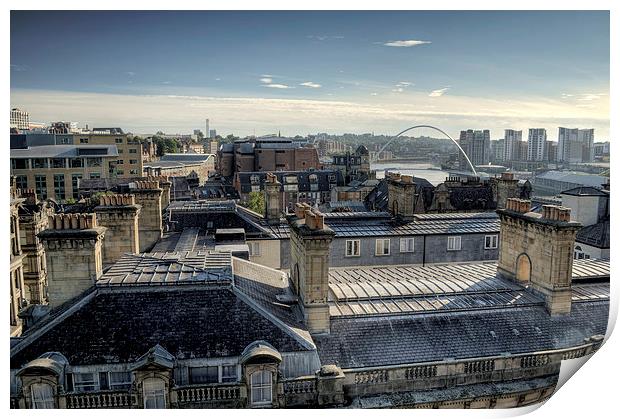 Newcastle Gateshead Skyline Print by Ray Pritchard