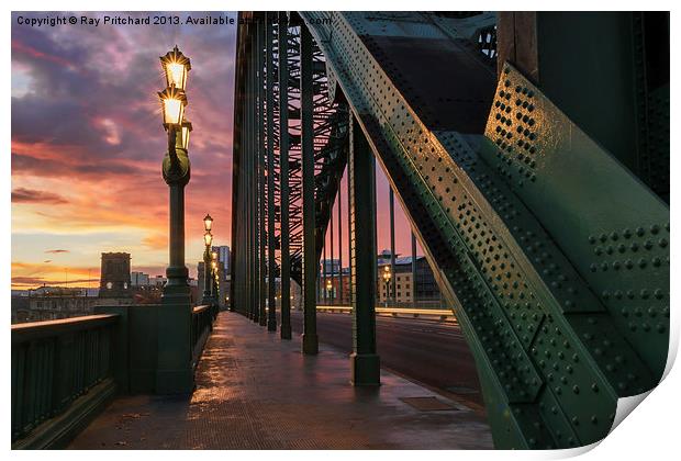 Sunrise Over The Tyne Bridge Print by Ray Pritchard