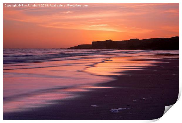 Sunrise over the Sand Print by Ray Pritchard
