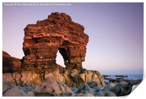 Rock Arch at Whitburn Point Print by Ray Pritchard