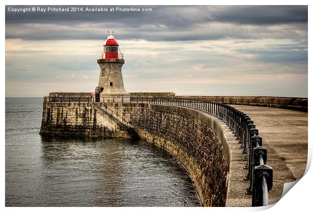South Shields Pier and Lighthouse Print by Ray Pritchard