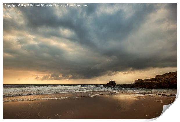 Dramatic Skies Over South Shields Beach Print by Ray Pritchard
