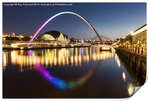  Millennium Bridge across the River Tyne Print by Ray Pritchard