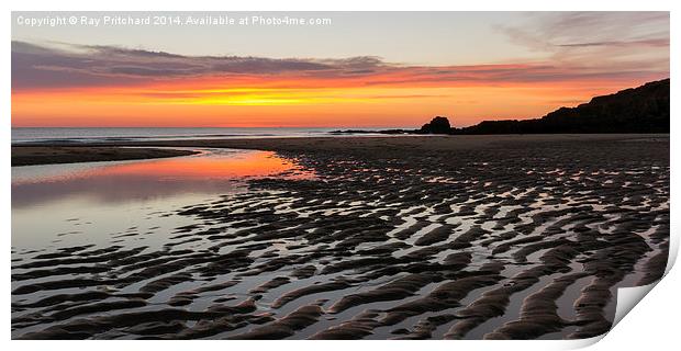  Sunrise On The Beach Print by Ray Pritchard