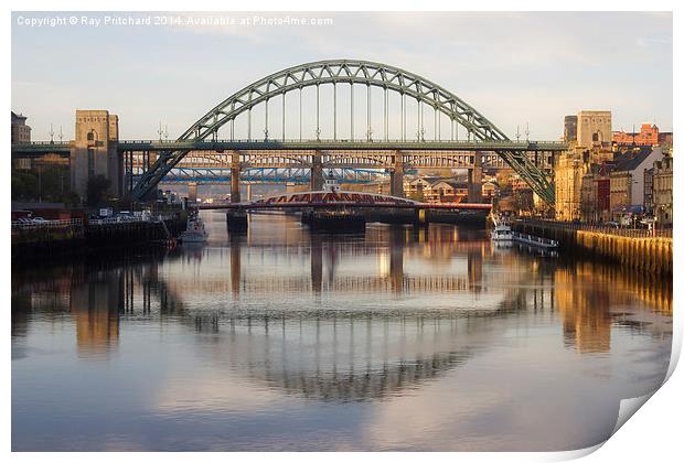 Sun On The Tyne Print by Ray Pritchard