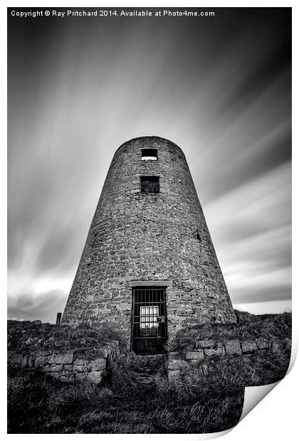  Long Exposure of Cleadon Mill Print by Ray Pritchard