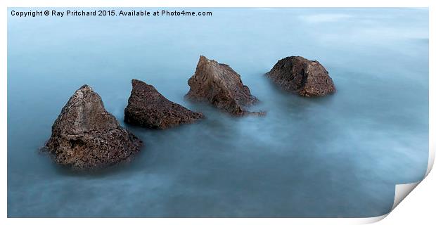 Waves and Rocks Print by Ray Pritchard