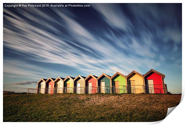  Blyth Beach Huts Print by Ray Pritchard