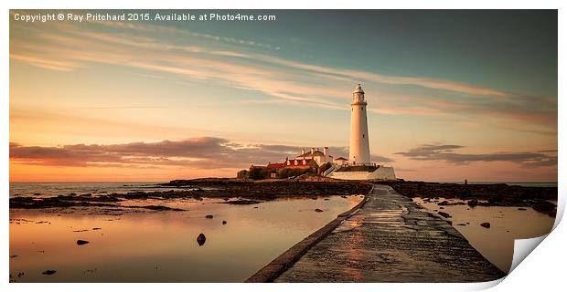  St Marys Lighthouse Print by Ray Pritchard