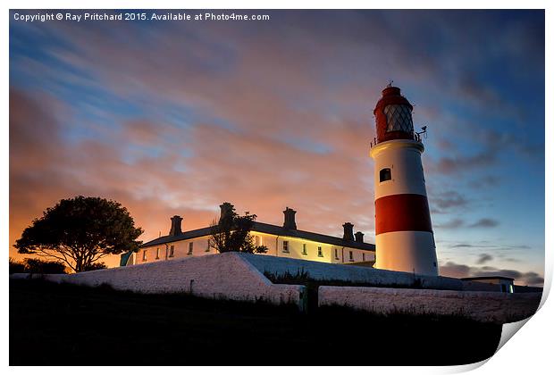  Souter Lighthouse Print by Ray Pritchard