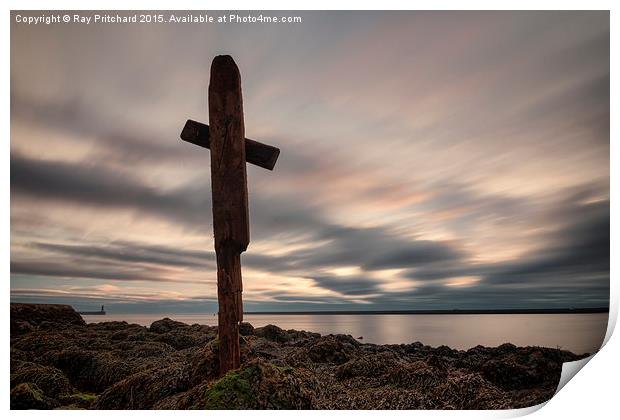  Driftwood Cross Print by Ray Pritchard