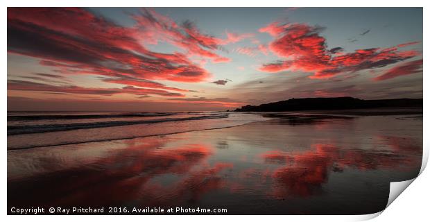 Sunrise on Sandhaven Beach Print by Ray Pritchard