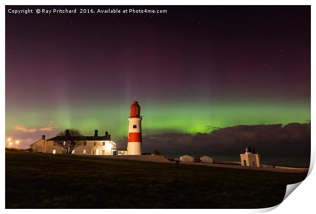Souter Lighthouse Aurora Print by Ray Pritchard