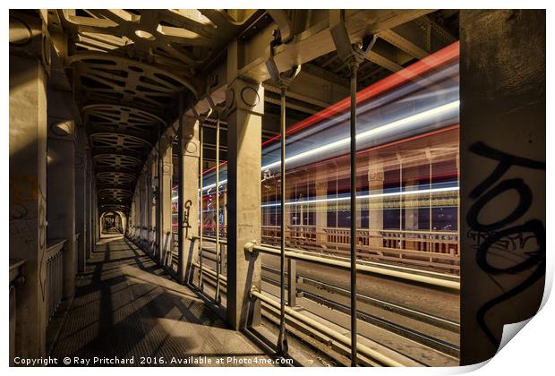 Bus on the High Level Bridge Print by Ray Pritchard