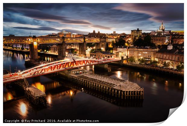 View from the Tyne Bridge Print by Ray Pritchard