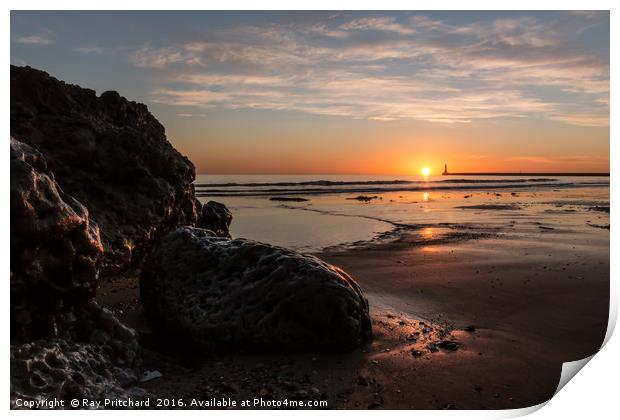 Sunrise at Roker Print by Ray Pritchard