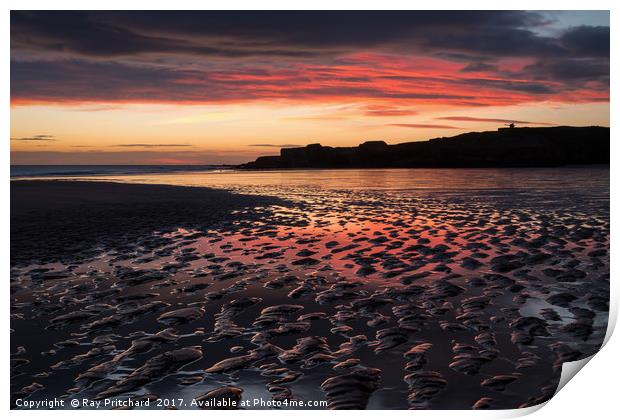 South Shields Beach at Sunrise Print by Ray Pritchard