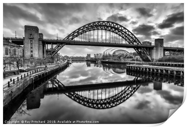 Black and White Tyne Bridge Print by Ray Pritchard