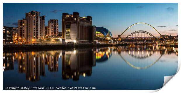 View of the Gateshead Riverside Print by Ray Pritchard