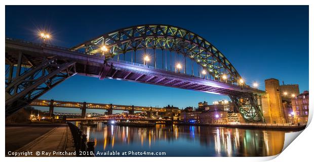 Tyne Bridge at Dusk Print by Ray Pritchard