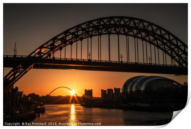 Tyne Bridge Sunrise  Print by Ray Pritchard