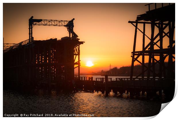 Dunston Staithes at Sunset Print by Ray Pritchard
