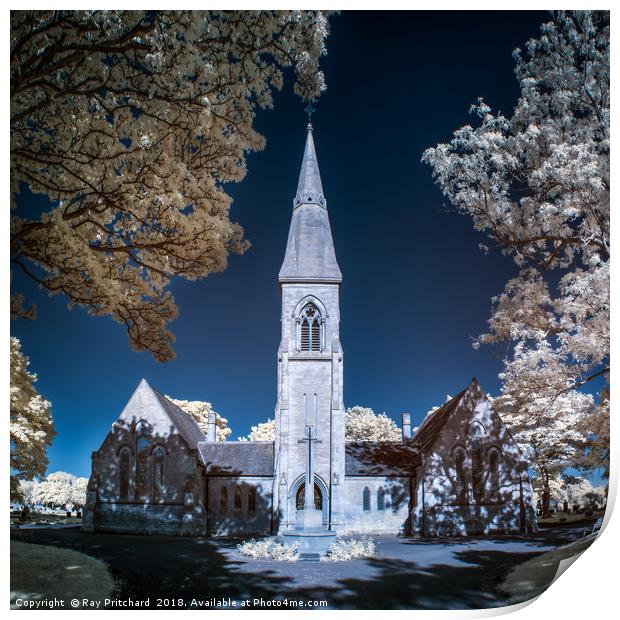 Infrared Chapel Print by Ray Pritchard