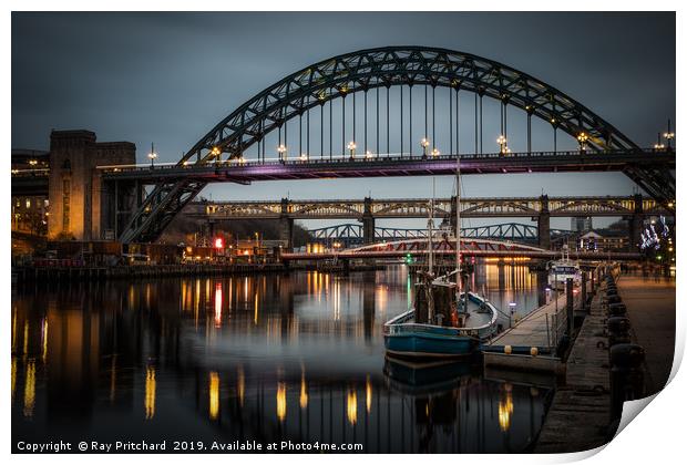 Moody Quayside Print by Ray Pritchard