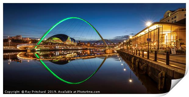 Gateshead Millennium Bridge Print by Ray Pritchard