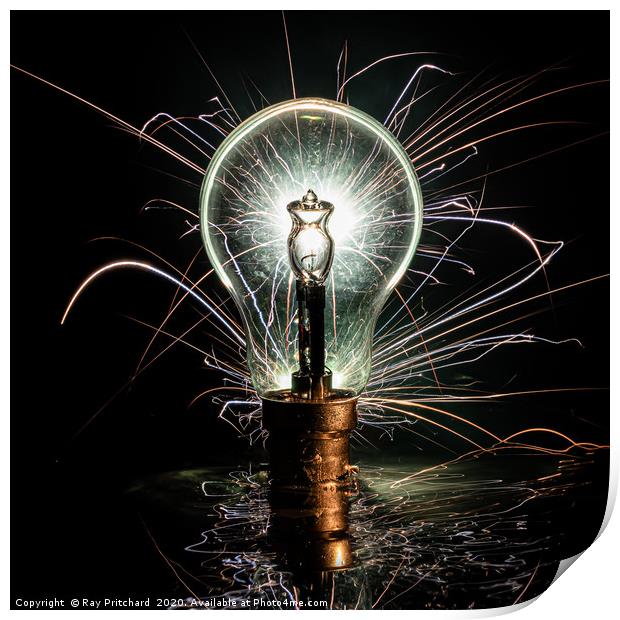 Sparklers and Bulb Print by Ray Pritchard