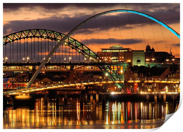 Tyne Bridges,Newcastle Print by Ray Pritchard