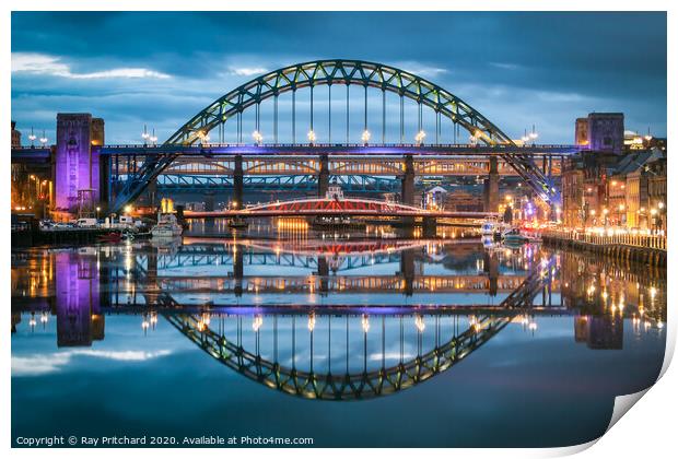 Tyne Reflections Print by Ray Pritchard
