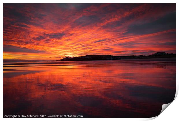 Sunrise on South Shields Beach  Print by Ray Pritchard