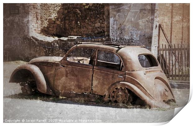 Old Rusted Car  Print by Jacqui Farrell