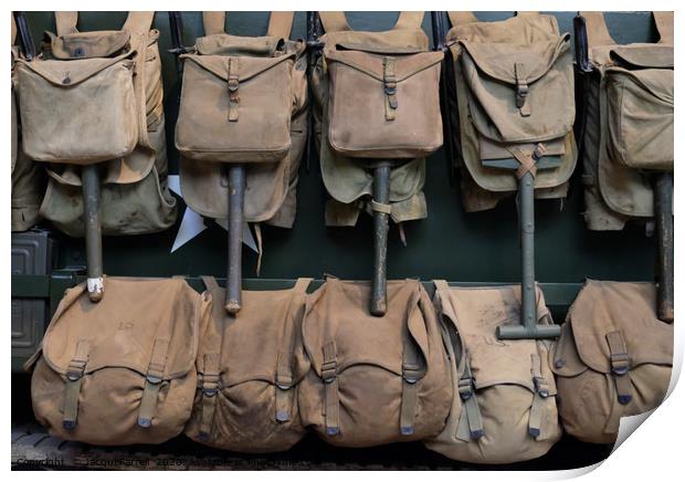 Vintage Military Bags  Print by Jacqui Farrell