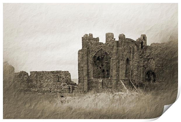  lindisfarne priory. Print by chris smith